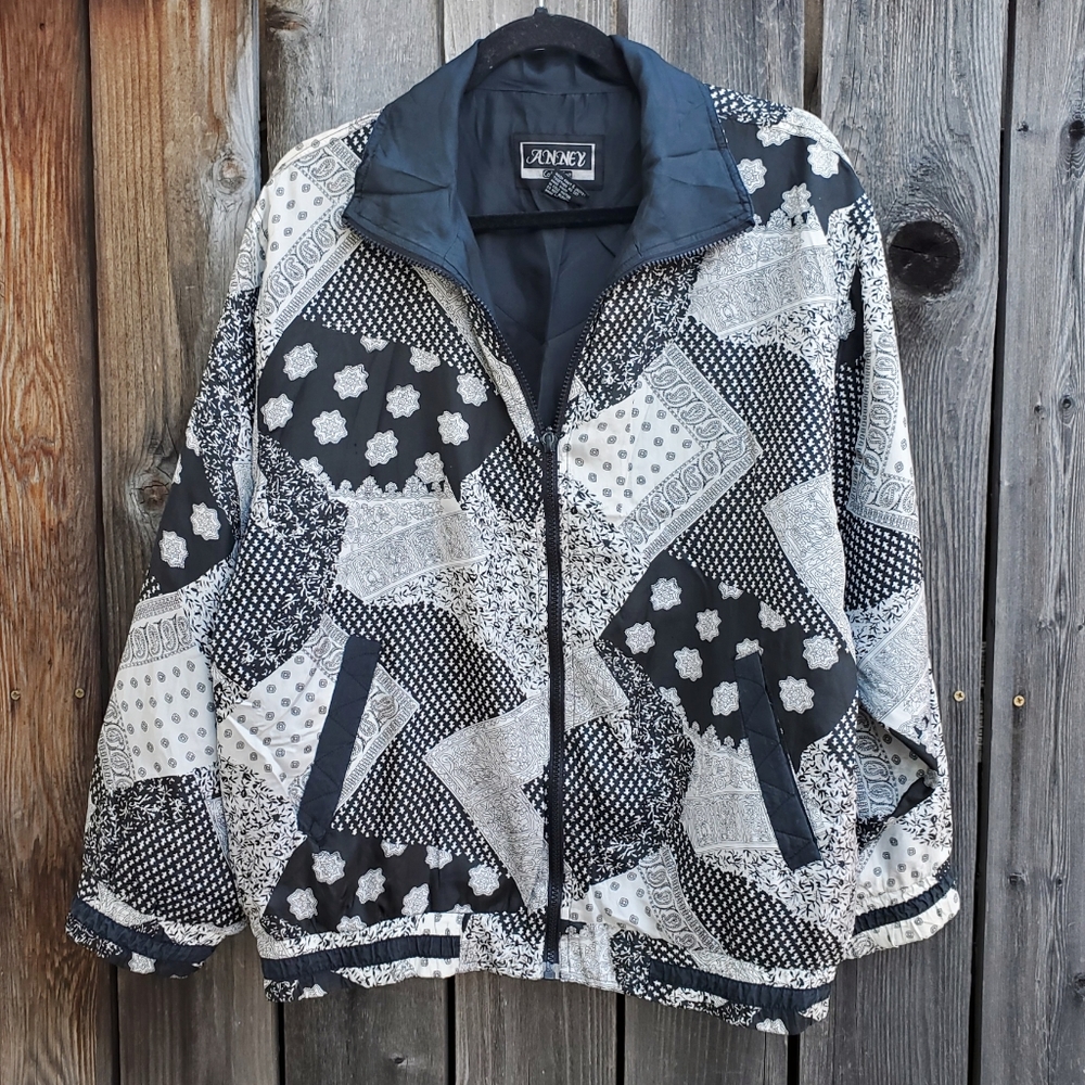 Vintage Silk Patchwork Pattern Jacket - image 1